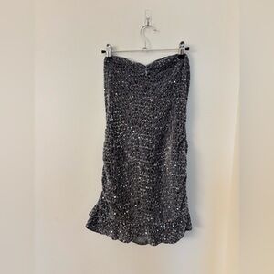 Edikted gray strapless sequin dress worn once